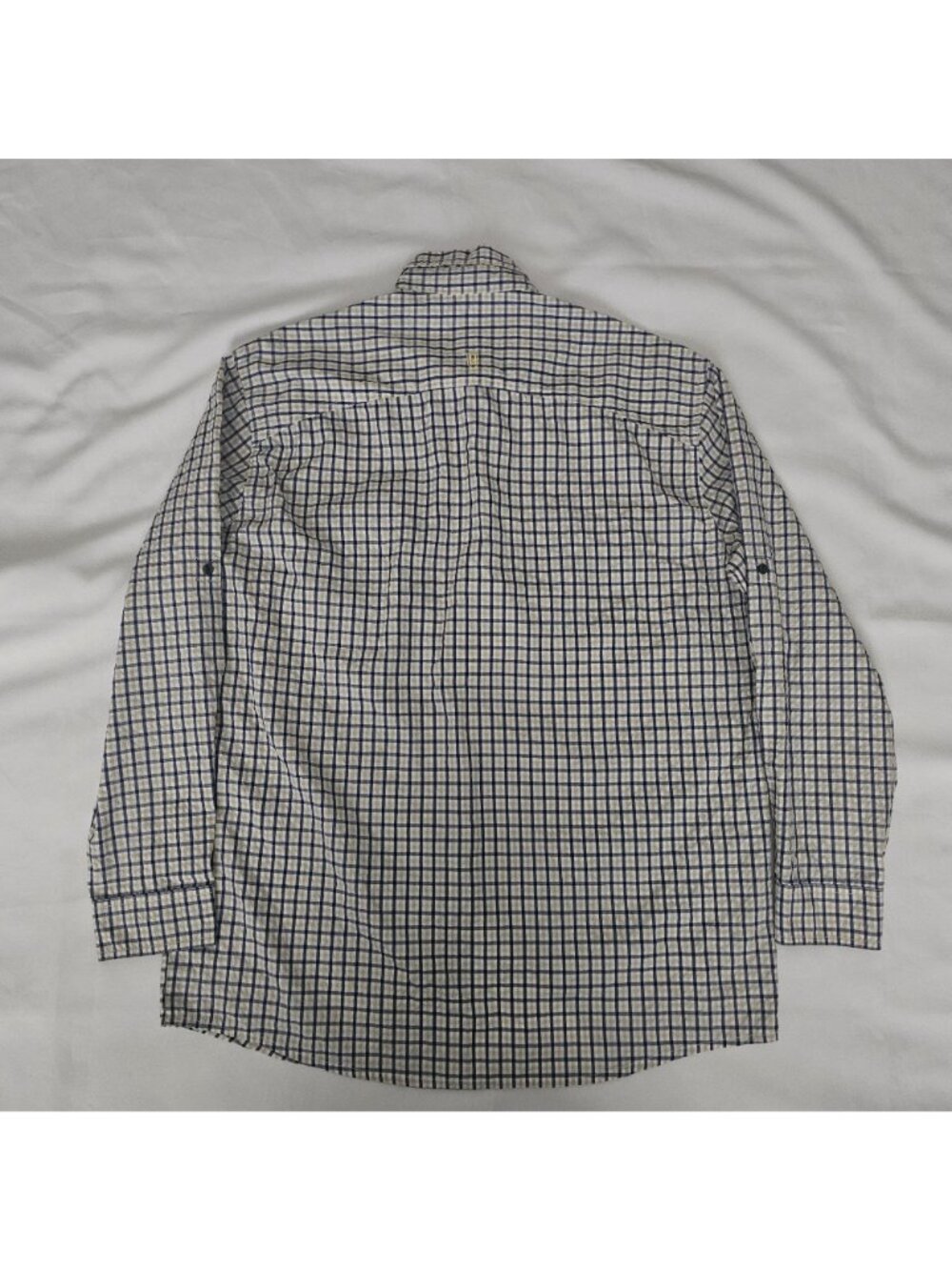 HEYBO Outdoors Navy-Khaki-White Headwaters Seersucker Long Sleeve Shirt Small - Picture 4 of 13